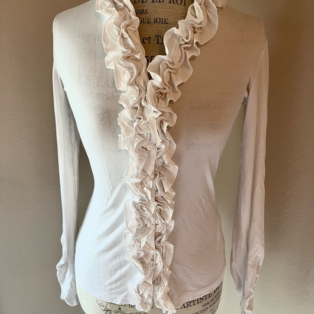 Axels Ruffled, Button Down Blouse - image 1